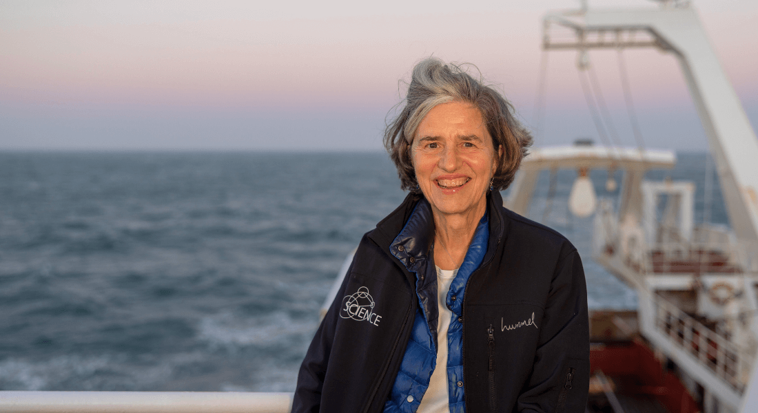 Katherine Richardson on a research cruise ship