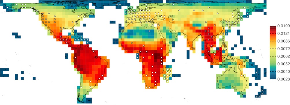 The predicted global distribution of genetic diversity 